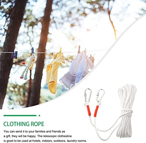 Cabide cabilock coceiro de 10m de nylon roupas com ganchos de aço de aço corda de lavanderia de lavanderia com corda de escape