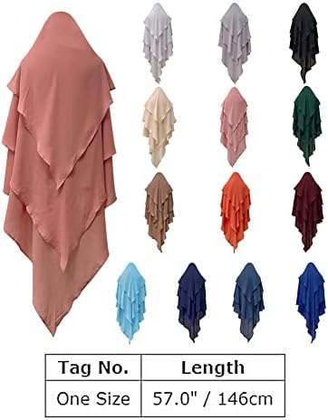 Mulheres muçulmanas longas khimar ramadan eid oração de peças hijab lenço embrulhado 3 camadas abaya jilbab islam niqab hijab