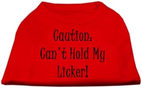 Não consigo segurar minha camisa de cachorro de tela licker vermelha xxl