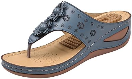 Sandálias de chinelos para mulheres com apoio de arco para sandálias de altura da coxa de caminhada confortável para