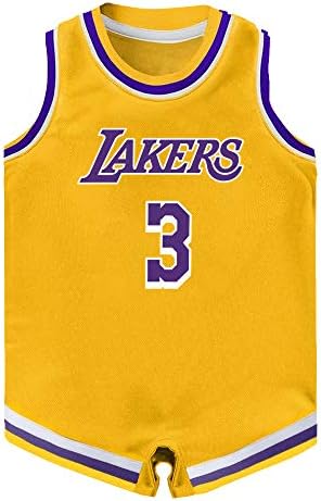 Exterterstuff Anthony Davis Los Angeles Lakers 3 Infants Amarelo Icon Edition Bodysuit Romper Jersey