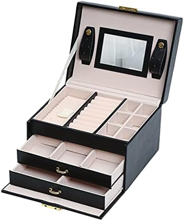 Caixa de jóias de jóias de Walnuta Jewlery com gaveta Brincos da caixa de armazenamento anel de caixa de armazenamento