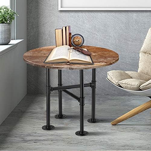 Pernas da mesa de café Licperron, pernas de mesa de metal industrial, pernas de mesa de tubo preto para móveis de mesa, 19,6 polegadas, 2 pacote