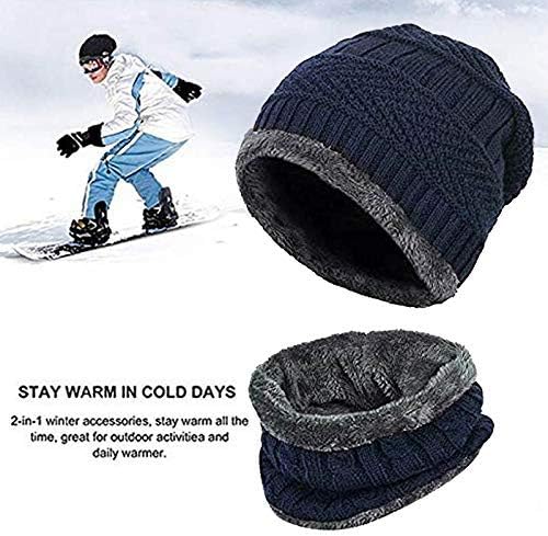 Starvsi Ultra Soft Unissex Woolen Feanie Cap Plus stechaler lenço para homens garotas garotas