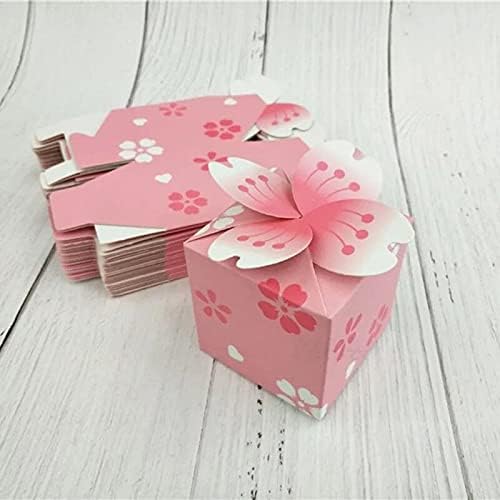 Desde 50pcs japoneses românticos sakura caixa de doces rosa flor flores de cerejeira decoração de presente de casamento caixas