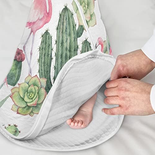 vvfelixl flamingo cacti suculento bebê vestível de bebê, saco de dormir de transição para bebês, saco de sono para