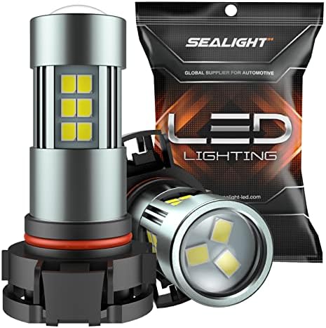 Sealight 5202 Bulbos de luzes de nevoeiro LED, 6000k Xenon White, 27 lâmpadas SMD Chips DRL, 5202 5201 PS19W PS24W LED LED LIGHT, pacote