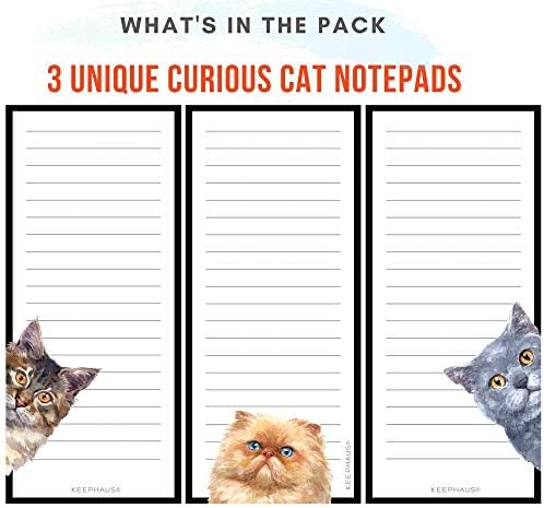 Curiosos gatos magnéticos para fazer listar blocos de notas; Lista de compras de supermercado Magnet Pad para geladeira;