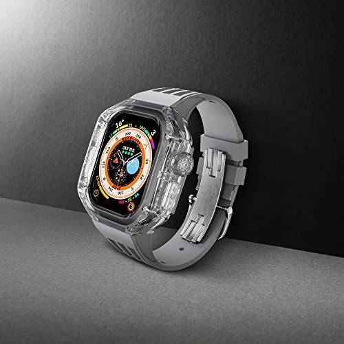 Kit de modificação de Ultra Band de 49 mm de 49 mm para Apple Watch Ultra 49mmtransparent Luxury Trend Mod Case+Strap American