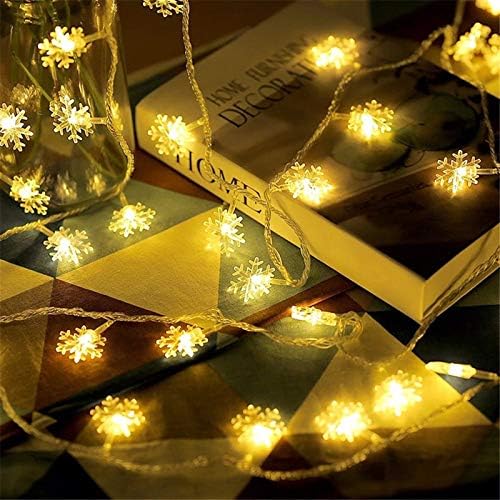 Wiwf0m 5m 50LED Christmas Snowflake Lights Decorações decoração de fadas de inverno