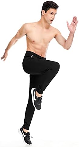 Calças de corredor de algodão de algodão esticado de tuofuxi, treinamento unissex de corredores de moletom com bolso para ginástica de ioga fitness