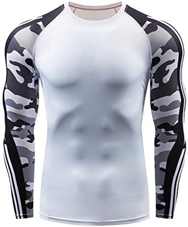 Camisa masculina casual masculino casual fitness secagem elástica esportes respiráveis ​​de manga comprida apertada tops