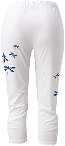 Zdfer Summer Casual Slim Fit Cropped Beam Cappris calça calças de carga média para mulheres para caminhadas para mulheres jogadoras
