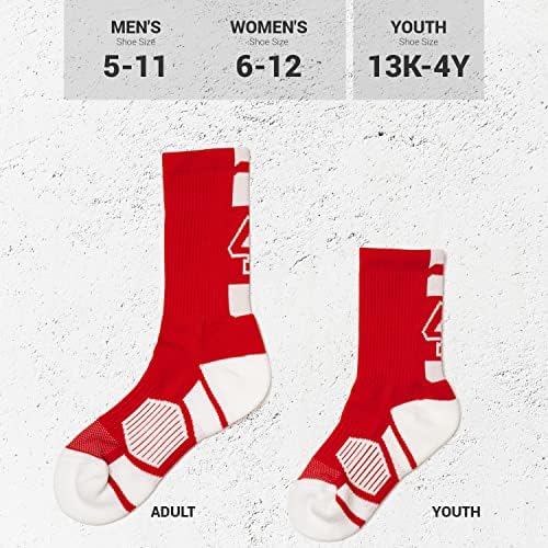 ChalkTalksports Número da equipe personalizada Criw Socks | Meias para jovens e adultos RED | Escolha o seu número
