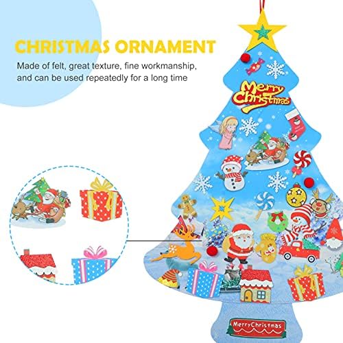 Toyvian lareira Mantel Decor 1 conjunto Diy Felt Christmas Tree Christmas Calendário Presente de Natal Árvore de Natal Pendurada