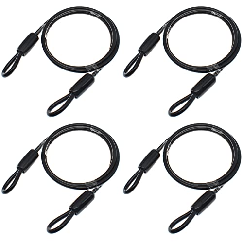 FDXGYH 4 PCs 12 polegadas de aço pesado de aço pesado cabo trançado aço inoxidável PVC Segurança revestida de arame de arame