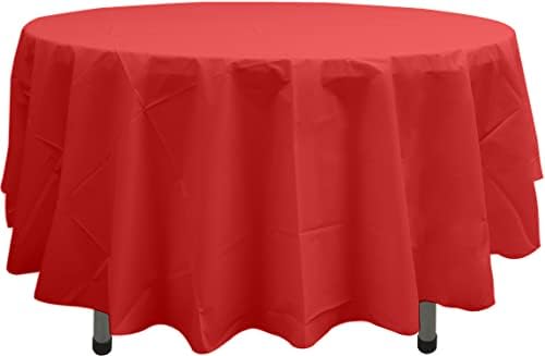 Party Ulyja Red Platpl Toelths para mesas redondas Capas de mesa descartáveis ​​de 2 pacotes 84 Toalhas de mesa de rubi sólidas para festas Banquete de Natal
