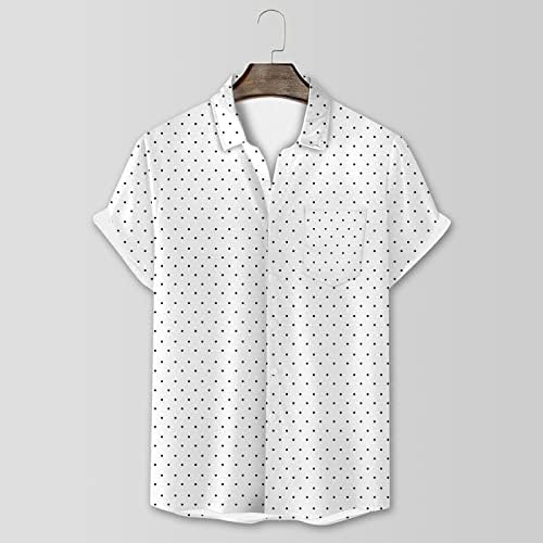 Camisas masculinas de verão BMISEGM Camisa de mangas curtas de mangas curtas Camisa estampada de bolinhas com manga curta impressa com manga curta