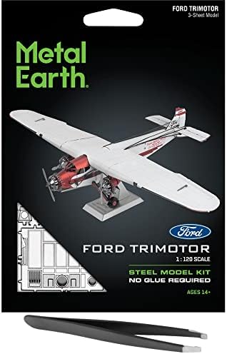 Fascinations Metal Earth Ford Trimotor 3D Model Kit Pacote com Tweezers