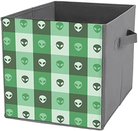 Faces alienígenas caixas de armazenamento dobráveis ​​CUBES ORGANIZADOR DA CUIXAS DE FABELO TRENDY insere gavetas de cubo 11 polegadas