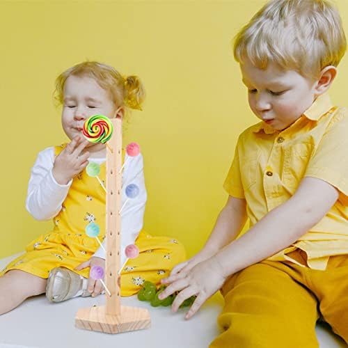 Hemoton Wood Bolo Pop Pop Stand- 48 Hole Lollipop Soltop Table Candy Display, Stand Decorative Stand para festas de chá de bebê de aniversário de casamento- Faculdades resistentes e fáceis de montar