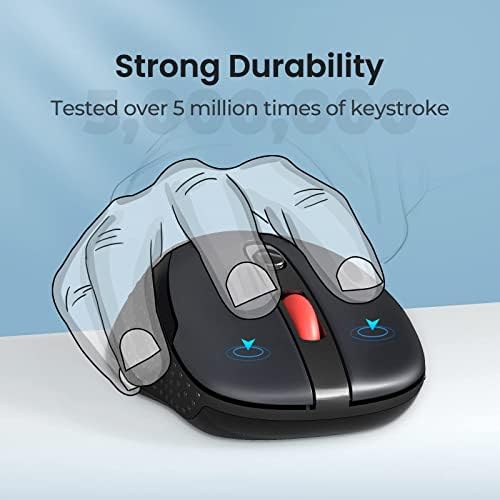 Mouse sem fio Lodvie, mouse ergonômico de computador 2.4g Mouse de laptop, mouse USB, 5 mouse sem fio DPI ajustável com 6-Button,