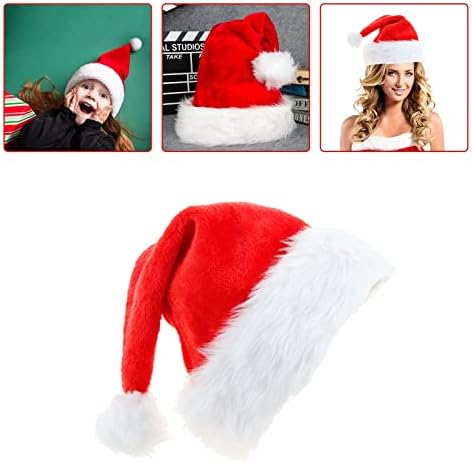 Chapéus com chapéus grandes de ponta bolas adultas chapéus quentes de Natal mais espesso de Natal e Natal 4pc Papai Noel apenas