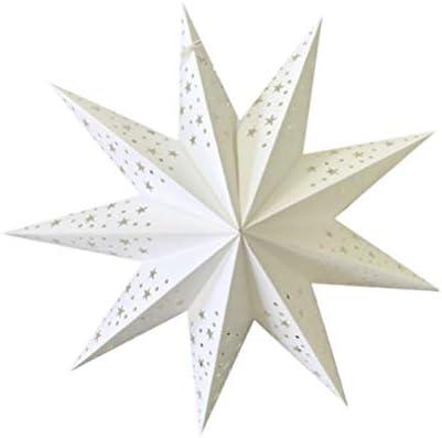 Luxshiny Rustic Home Decor Paper Lanterna Lanterna LABRING: Branco 9 STAR DE CRASSO DE CRASSO DO CRANÇO DO CHOLO OUT TETO