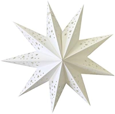 Luxshiny Rustic Home Decor Paper Lanterna Lanterna LABRING: Branco 9 STAR DE CRASSO DE CRASSO DO CRANÇO DO CHOLO OUT TETO DE TETO 3D PAPEL PENTAGRAMA LAMBLHADE PARA FESTO DE CEDIMENTO DE FIONE