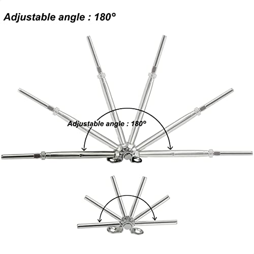 Sowtowe Hardware de trilhos de cabo, 20 pares de kit de trilhos de cabo de aço inoxidável, para 3/16 sistema de trilhos de cabo, ângulo