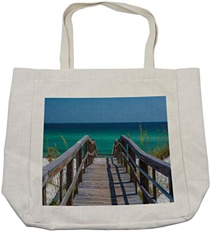 Bolsa de compras de Ambesonne Beach Pathway, Vista do calçadão da praia em Pensacola Florida Estados Unidos Temporada