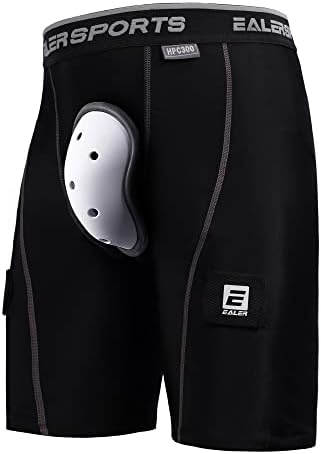 Ealer HCP Compaccy Hockey Pants com copo atlético e guias de meia, atleta de hóquei para homens e meninos - adulto e