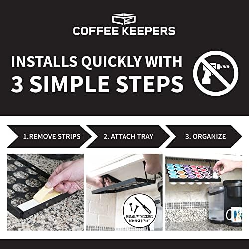 Keepers Coffee Under Gabinet Coffee POD STORE - Organizador de armazenamento para pacotes K -Cup® - Design discreto