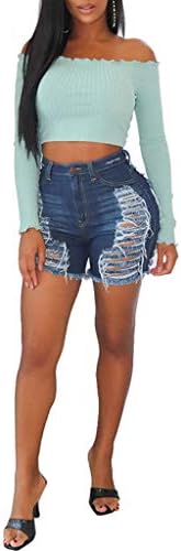 Shorts jeans femininos no meio do arranhão rasgado lavado bermuda short jeans jeans elásticos slim bodycon calça curta quente