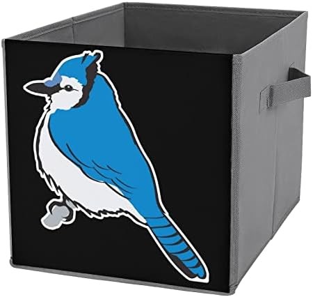 Blue Jay Bird Bird Cubos de armazenamento de tecidos Bird Bin Caixa dobrável com alças