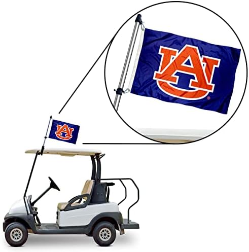 Auburn University Golf Cart Flag and Flag Polle Solter Mount Set