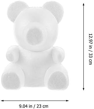 Sewacc Bear em forma de isopor Diy Poliestireno Modelagem de espuma branca Urso floral Arranjo floral para artesanato molde