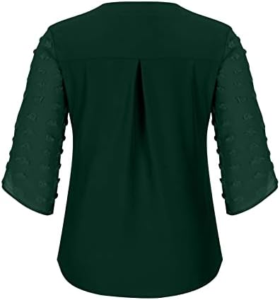 Lady Blouse Summer outono de manga curta Vo para o pescoço da camisa superior modesta para fêmea H5 H5