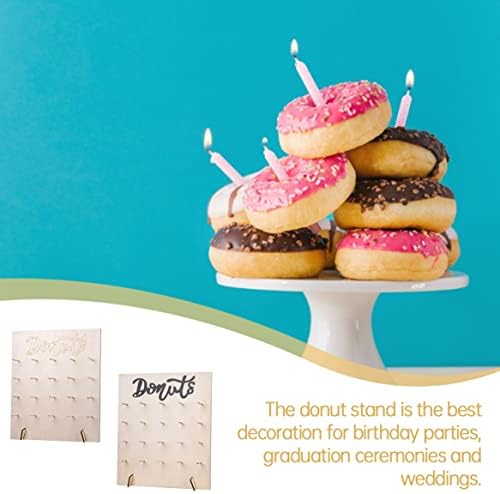Posto de exibição de parede de donut, suporte de rosquinha de madeira, rosquinha significa para sobremesa de donut bagels de montagem de parede exibem suporte para decorações de brunch de casamento