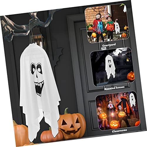 Soimiss 5pcs Ornament Yard Skeleton Ghosts Ghosts Scary Halloween Decoração Decorações de festas ao ar livre Windsock Garden Decor Voador Pátio Pátio pendurado Ganhão Ganhão Up Farda LED fofa para Spooky