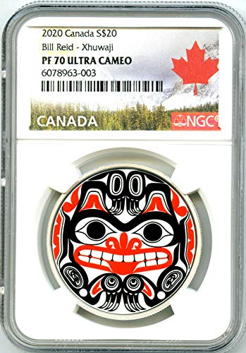 2020 CA Canadá Bill Reid Grizzly Bear Xhuwaji Provo de prata Coin Maple Leaft $ 20 PF70 UCAM NGC