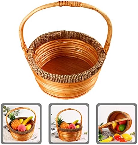 Zerodeko Wicker Pão cesta de cesta de madeira Picnic Basket
