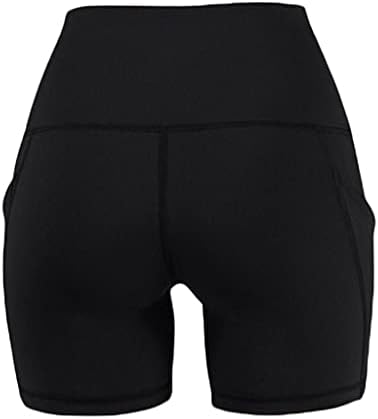 NYYBW Women's High Wisty Biker Shorts com bolsos trepores de treino de trechos de ioga esportes shorts de motoqueiros com bolso