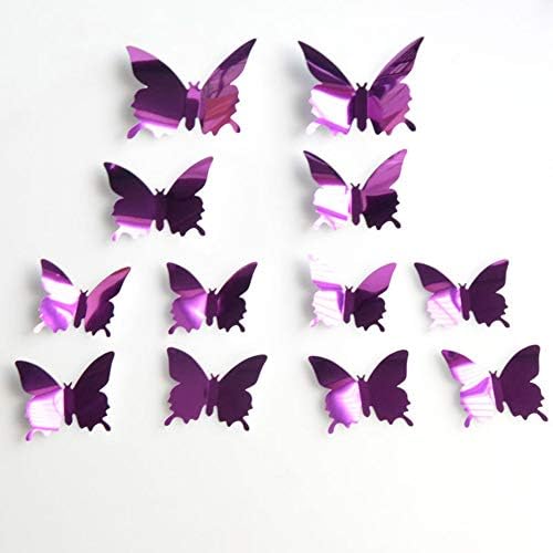 Chaobo 48pcs Diy 3d decoração de parede de borboleta espelhado Butterflies adesivos de parede adesivos de parede removíveis adesivos de parede de borboleta para meninas garotos garotos quarto decoração da sala de estar em casa