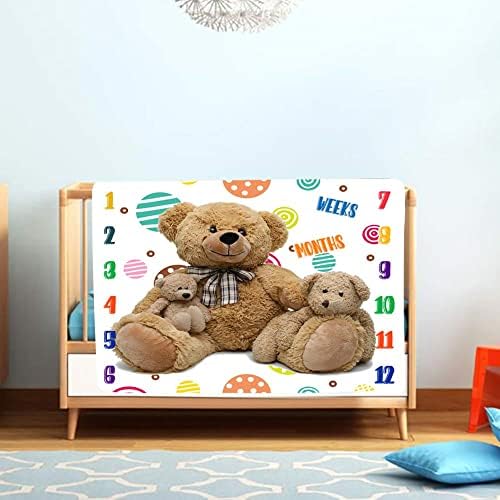 Lylycty Monthly Baby Milestone Blanket, Toy Urrador Cor do bebê Idade Memória Memória Cobertor de bebê Bergo, 48x40 polegadas