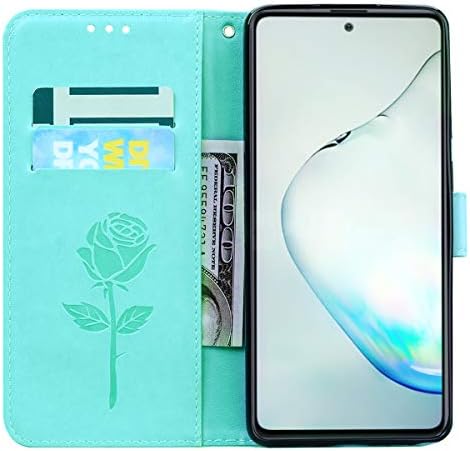 Galaxy Note 10 Lite Rose Flower Wallet Case, Samsung Galaxy A81 Capa com cartões de crédito Slot Cash Pockets Magnetic