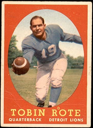 1958 Topps 94 Tobin Rote Detroit Lions Good Lions Rice