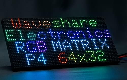 RGB Painel da matriz LED colorido 64x32 pixels, 2048 LEDs individuais RGB, brilho ajustável, inclinação de 4 mm,