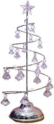 Xiaoling Spiral Christmas Tree Light, lâmpada de cristal de árvore de Natal, decoração de Natal com tampo de estampa, lâmpada decorativa