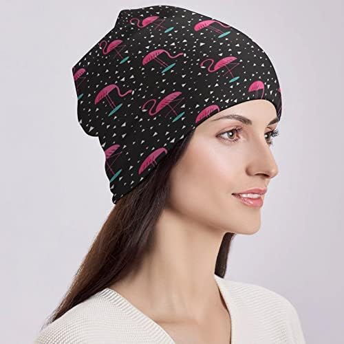 Baikutouan rosa Flamingos Prind Feanie Hats for Men Mulher With Designs Skull Cap